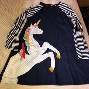 Mini Boden 5/6 EUC Unicorn Dress